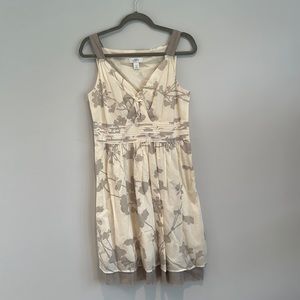 Pleated waist knee length sun dress, side zipped